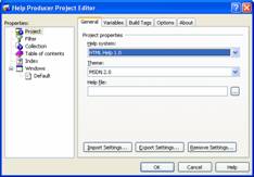 Help Producer Project Editor